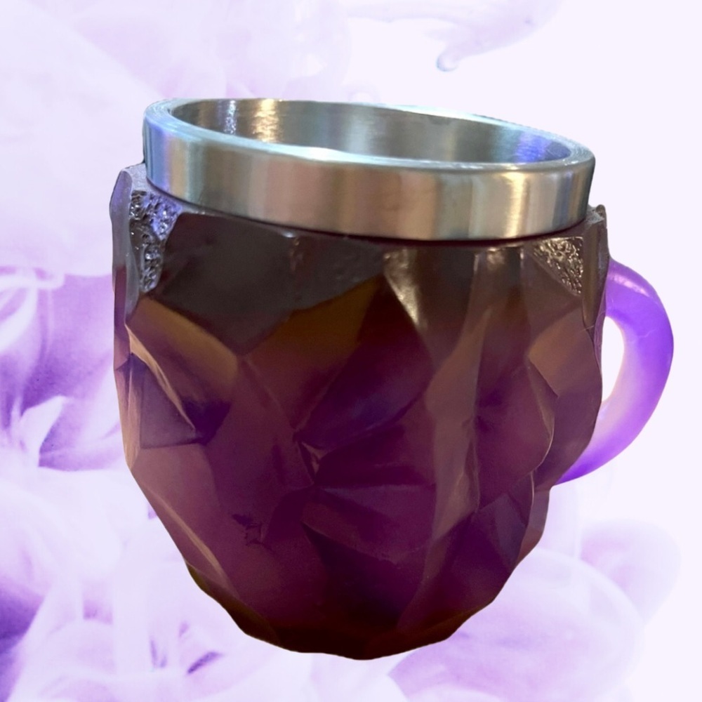 Purple Geometric Mug with Stainless Steel insert